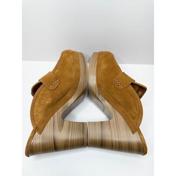 Splendid Clogs Vina Platform Size 9 Tan Suede Leather Slip On Shoes NEW - Picture 5 of 11